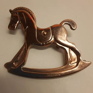 Vintage Antique Rocking Horse Pin Brooch